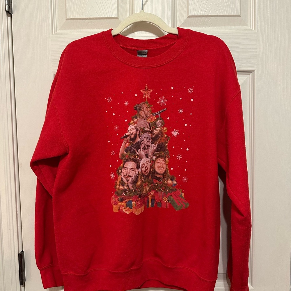 UNISEX Post Malone Christmas Tree Crewneck Sweatshirt